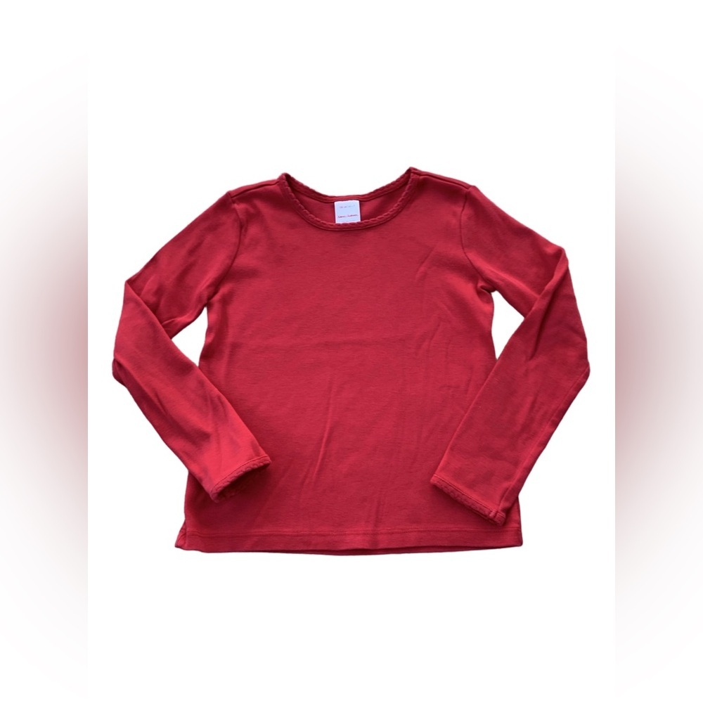 Hanna Andersson Size 120, 6-7, Red Pima Cotton Long Sleeve Tee